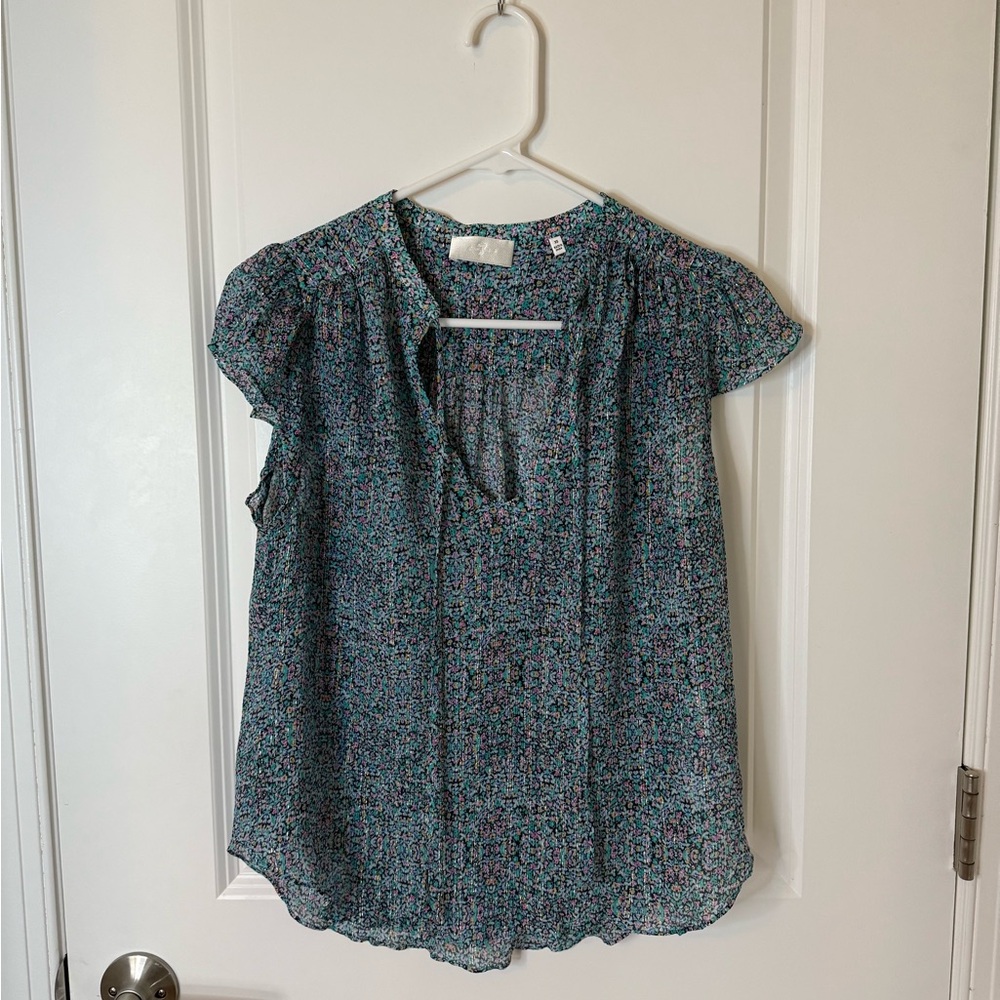 7 For All Mankind Silk Sheer Blouse - Picture 3 of 7